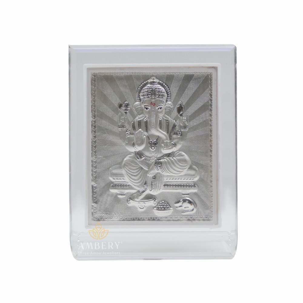 ganesh 999 Silver Foil Frame