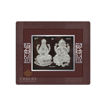 Laxmi Ganesh Silver Leaf Frame