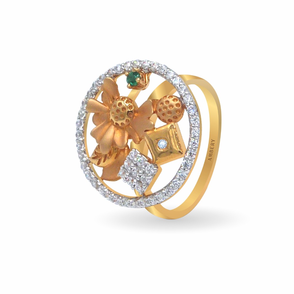 Buy quality Flower 22k Gold Lady Ring in Rajkot