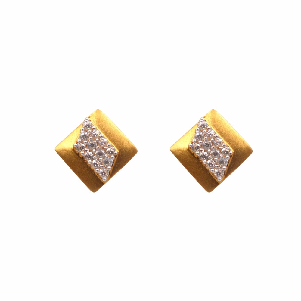 Square Fancy CZ Tops 22k Gold