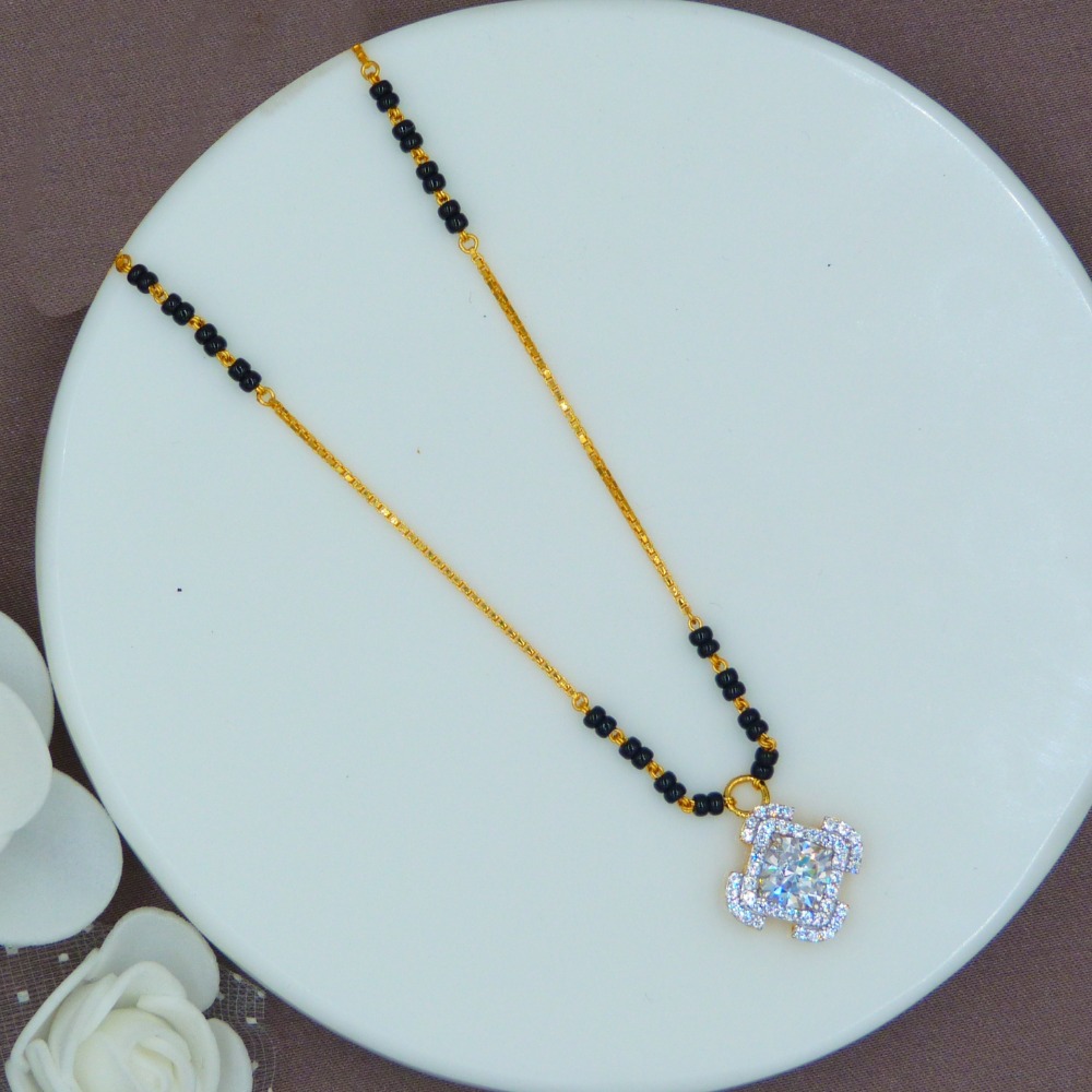 Solitaire CZ Mangalsutra 22k Gold