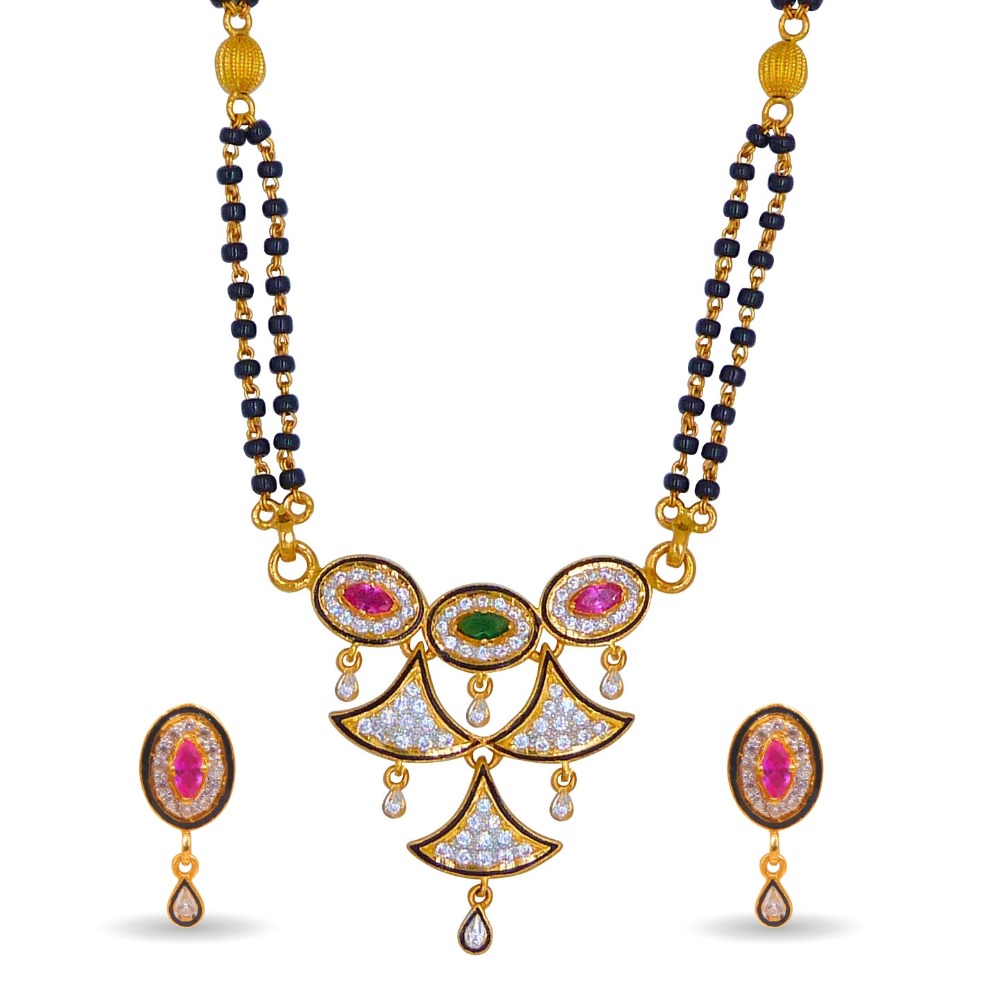 Multicolor Mangalsutra 22k Gold