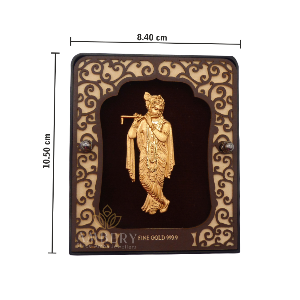 Krishna 24k Gold Foil Frame
