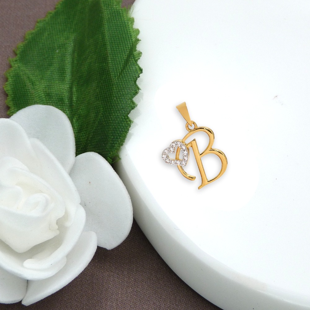 ' B ' Alphabet 18k Gold Pendant