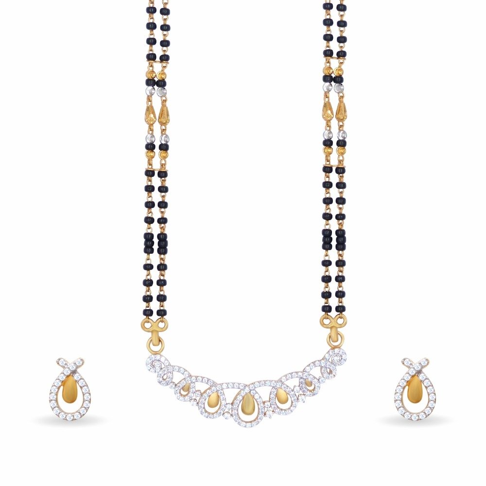 Fancy cz 22k gold mangalsutra