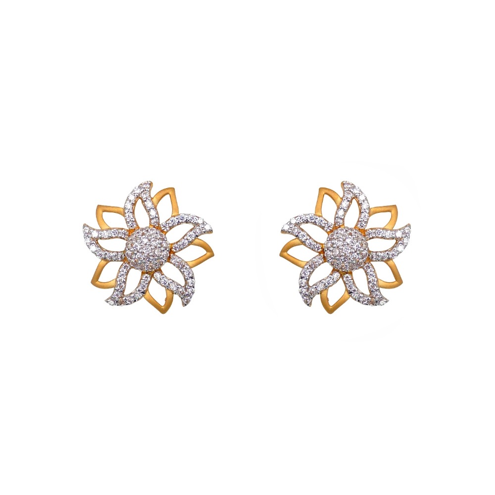 Rising Flower 22k Gold Earrings