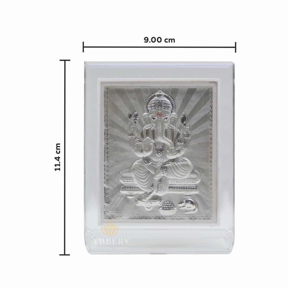 ganesh 999 Silver Foil Frame